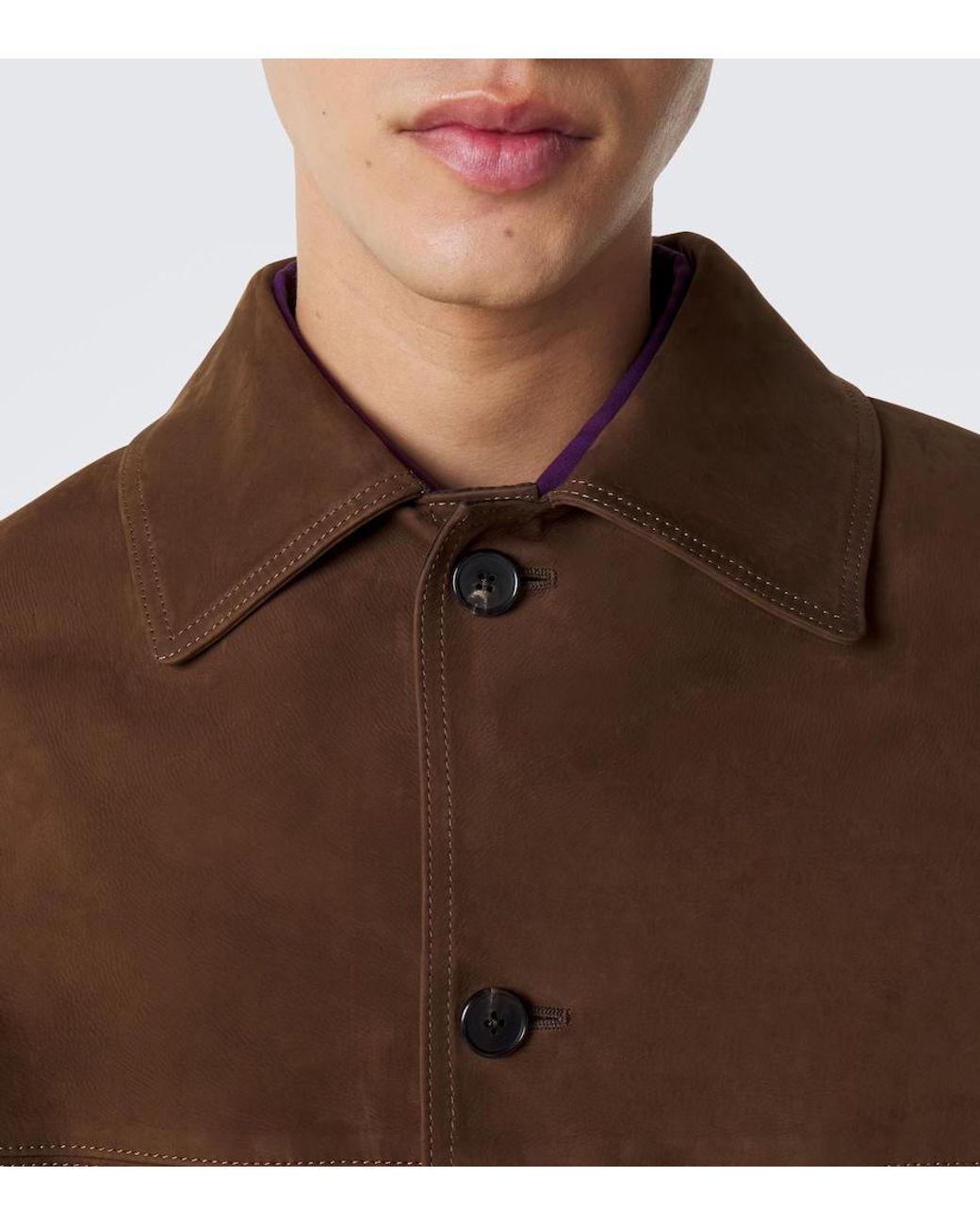A.PRESSE Brown Leather Jacket for men