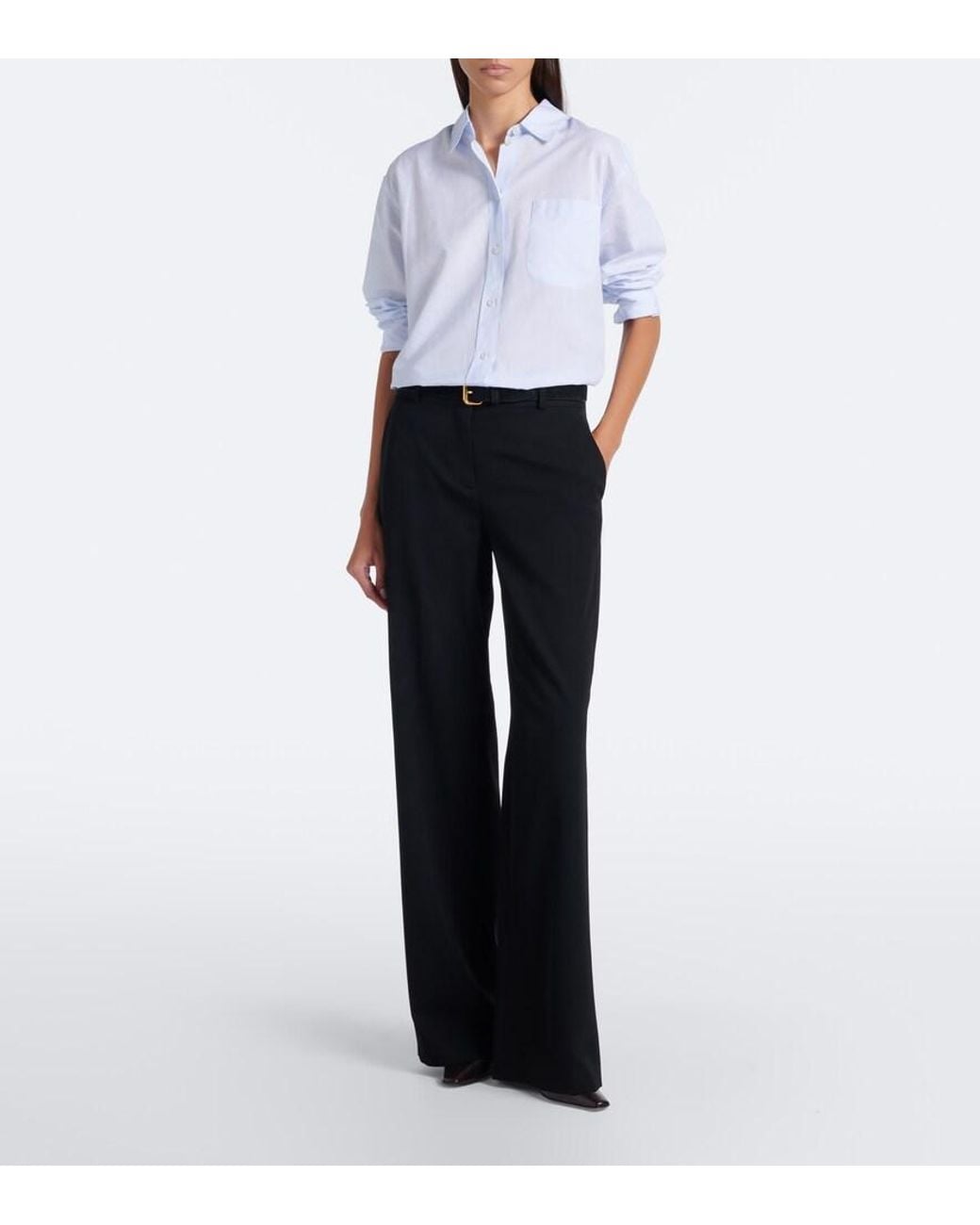 The Row Black Pia Leather Pumps