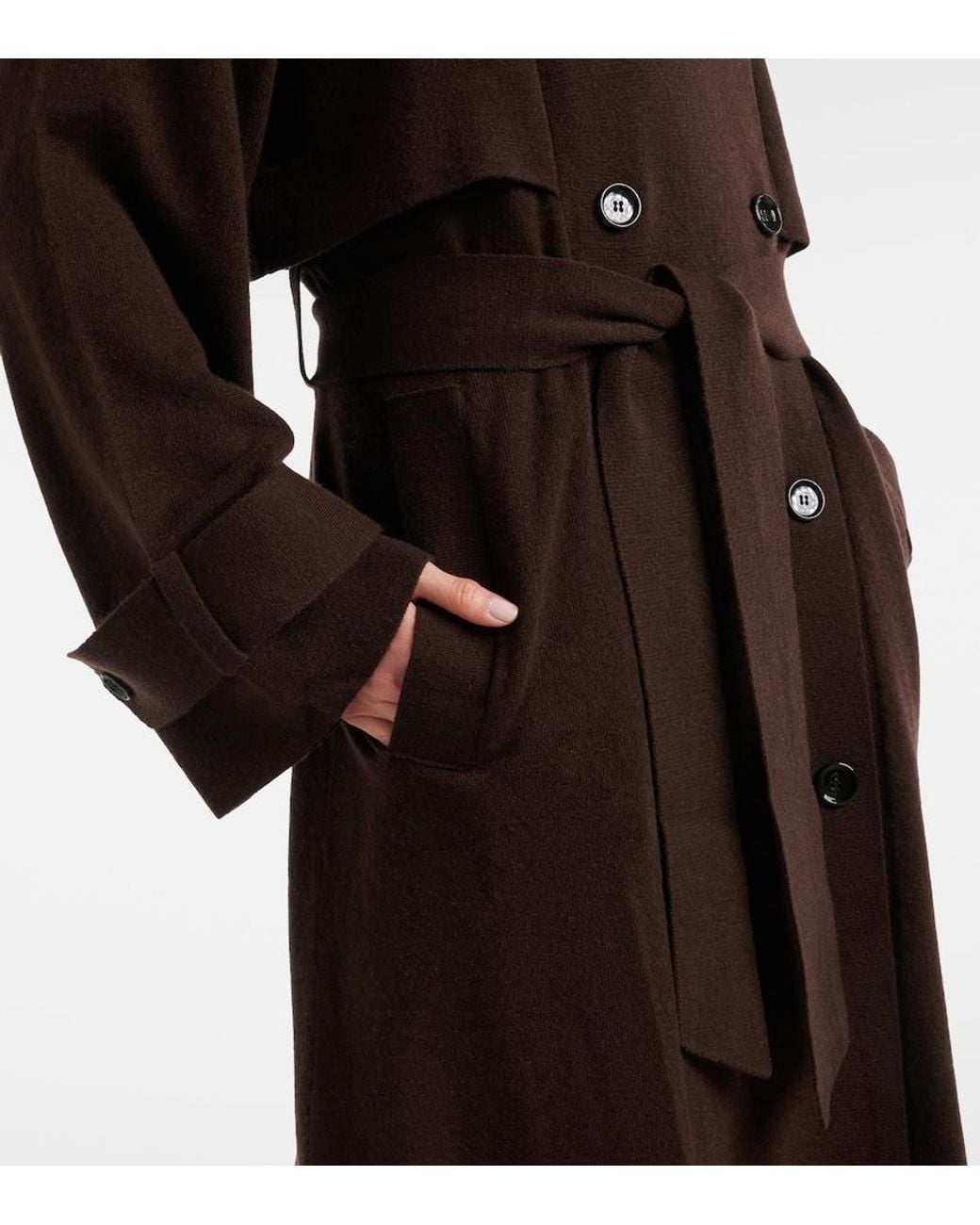 Jardin Des Orangers Brown Wool And Cashmere Trench Coat