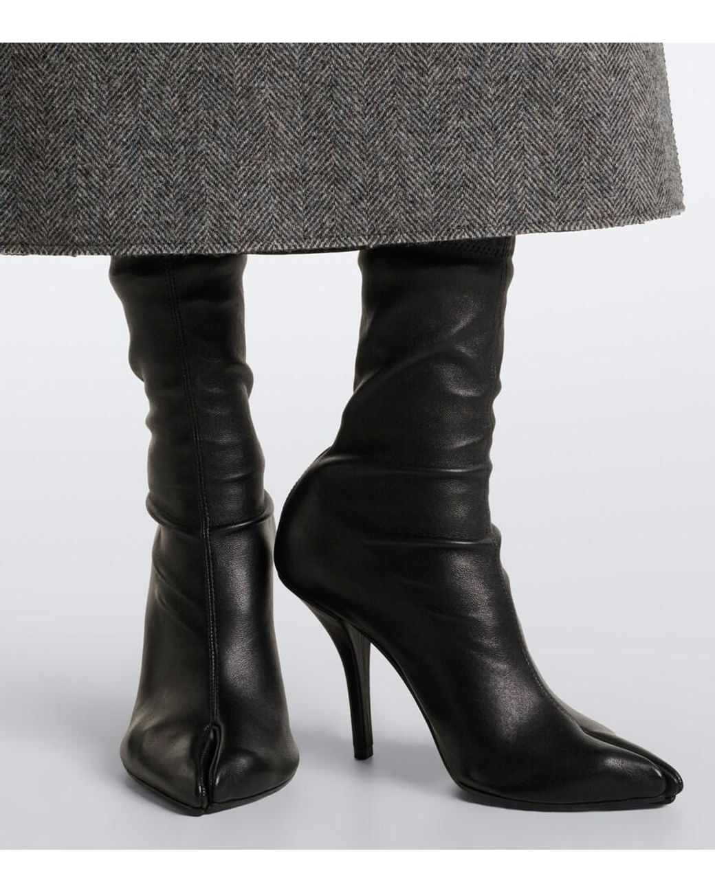 Maison Margiela Black Tabi Claw Leather Ankle Boots