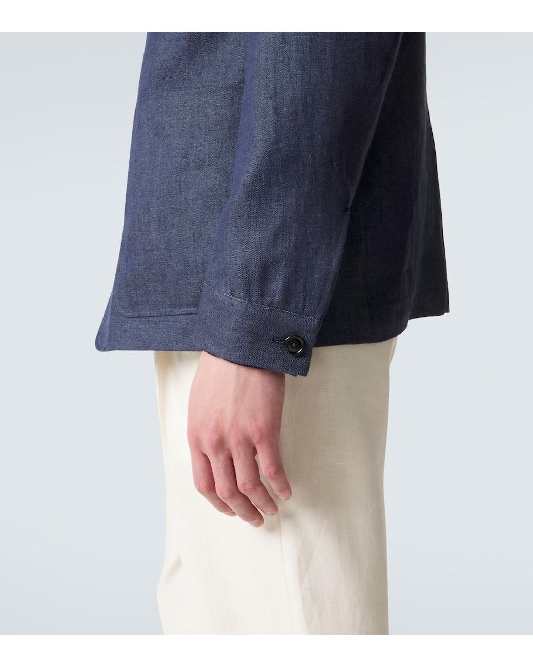 Zegna Blue Il Conte Linen Jacket for men