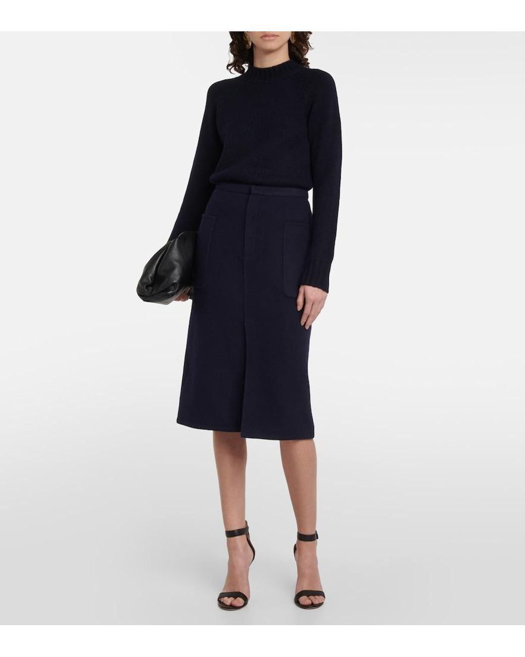 Vince Blue High-Rise-Bleistiftrock