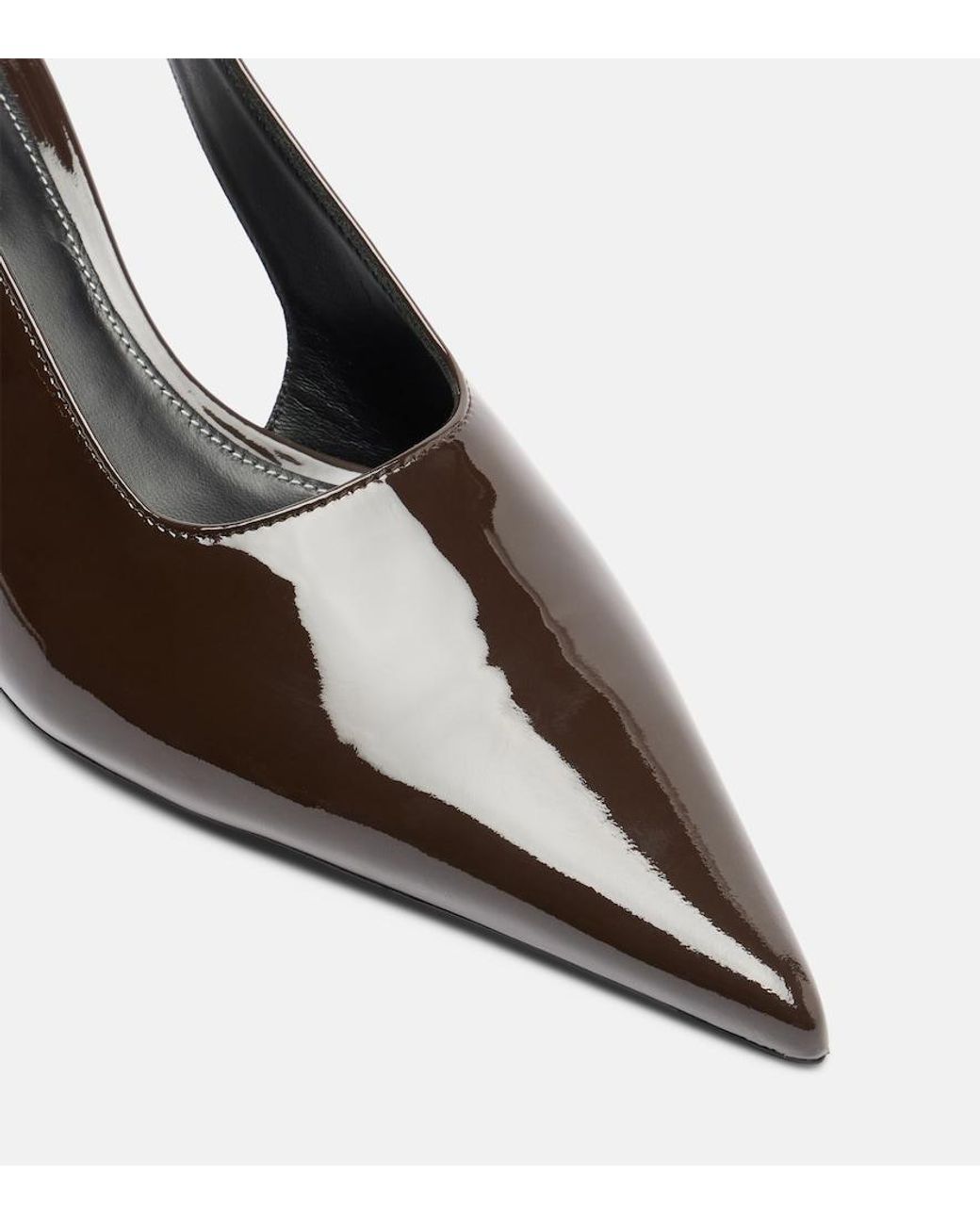 Totême Black Patent Leather Slingback Pumps