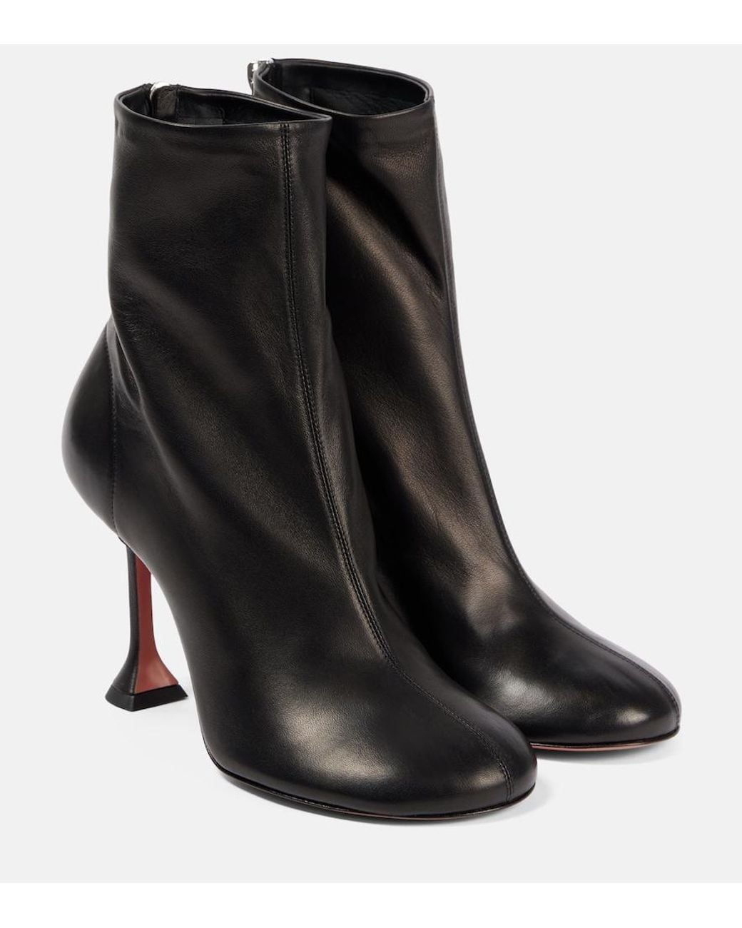 AMINA MUADDI Black Iris 95 Leather Ankle Boots