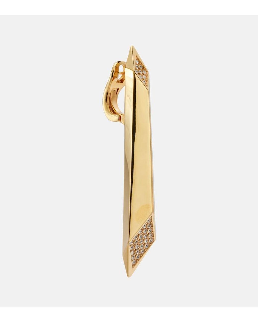 Versace Metallic Crystal-Embellished Drop Earrings