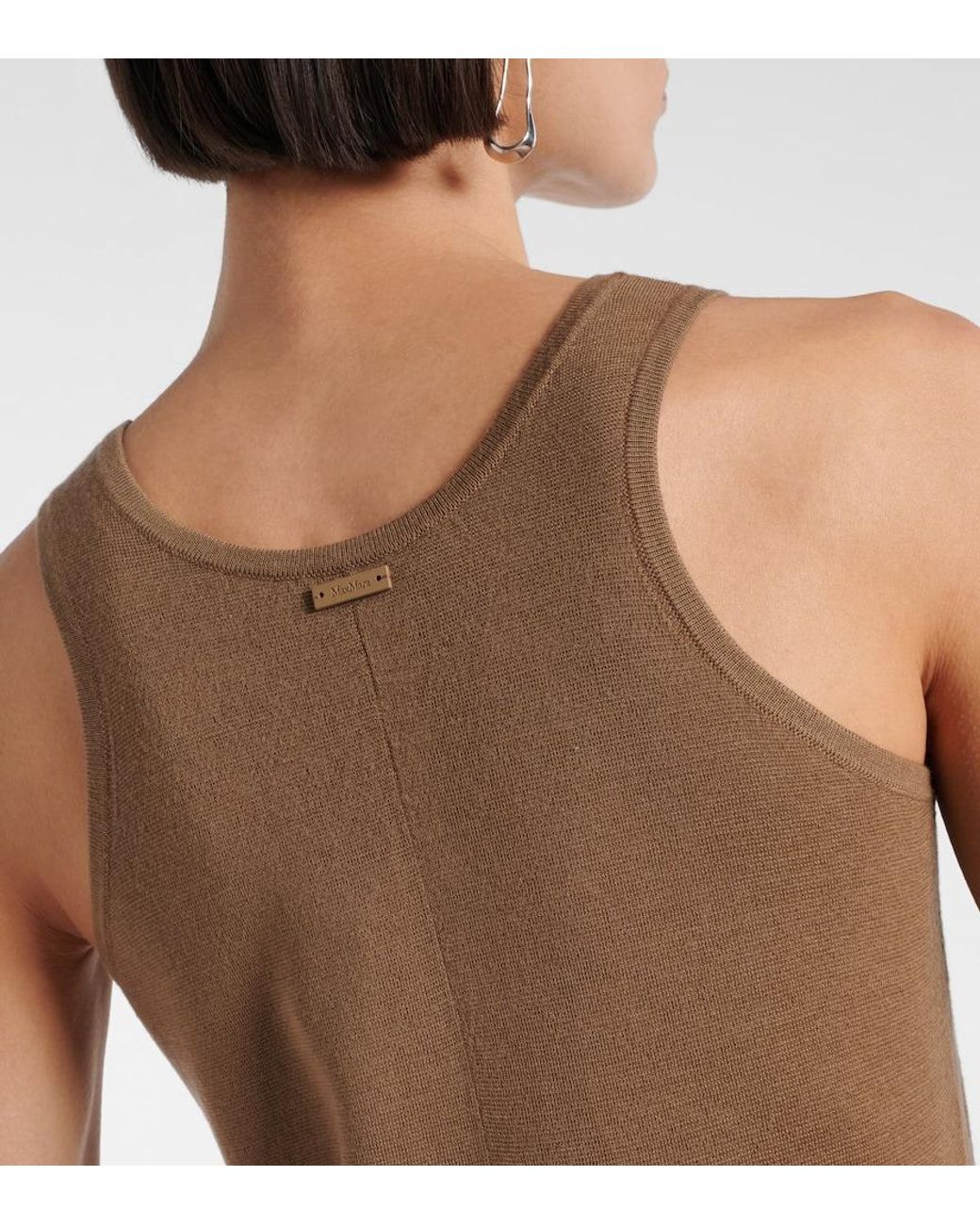 Max Mara Brown Aceri Virgin Wool Midi Dress