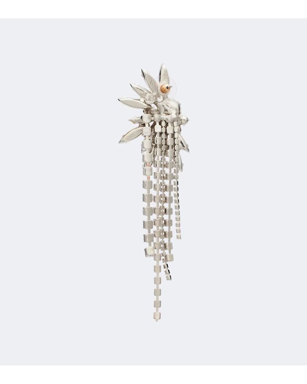 Jennifer Behr White Shantalle Crystal-Embellished Drop Earrings