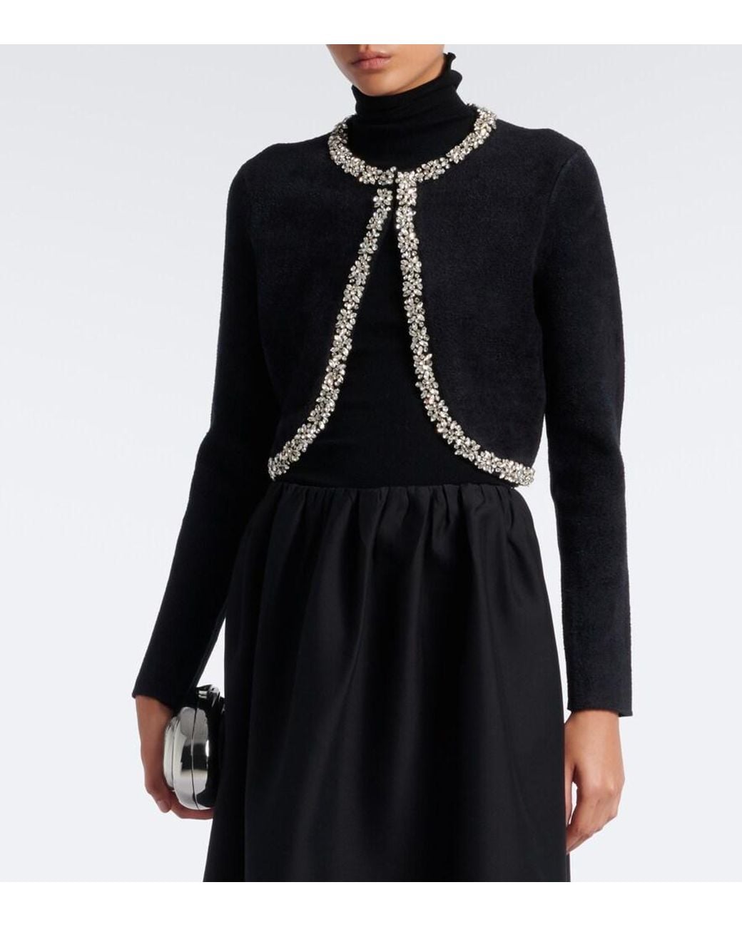 Jonathan Simkhai Black Embellished Cropped Cardigan