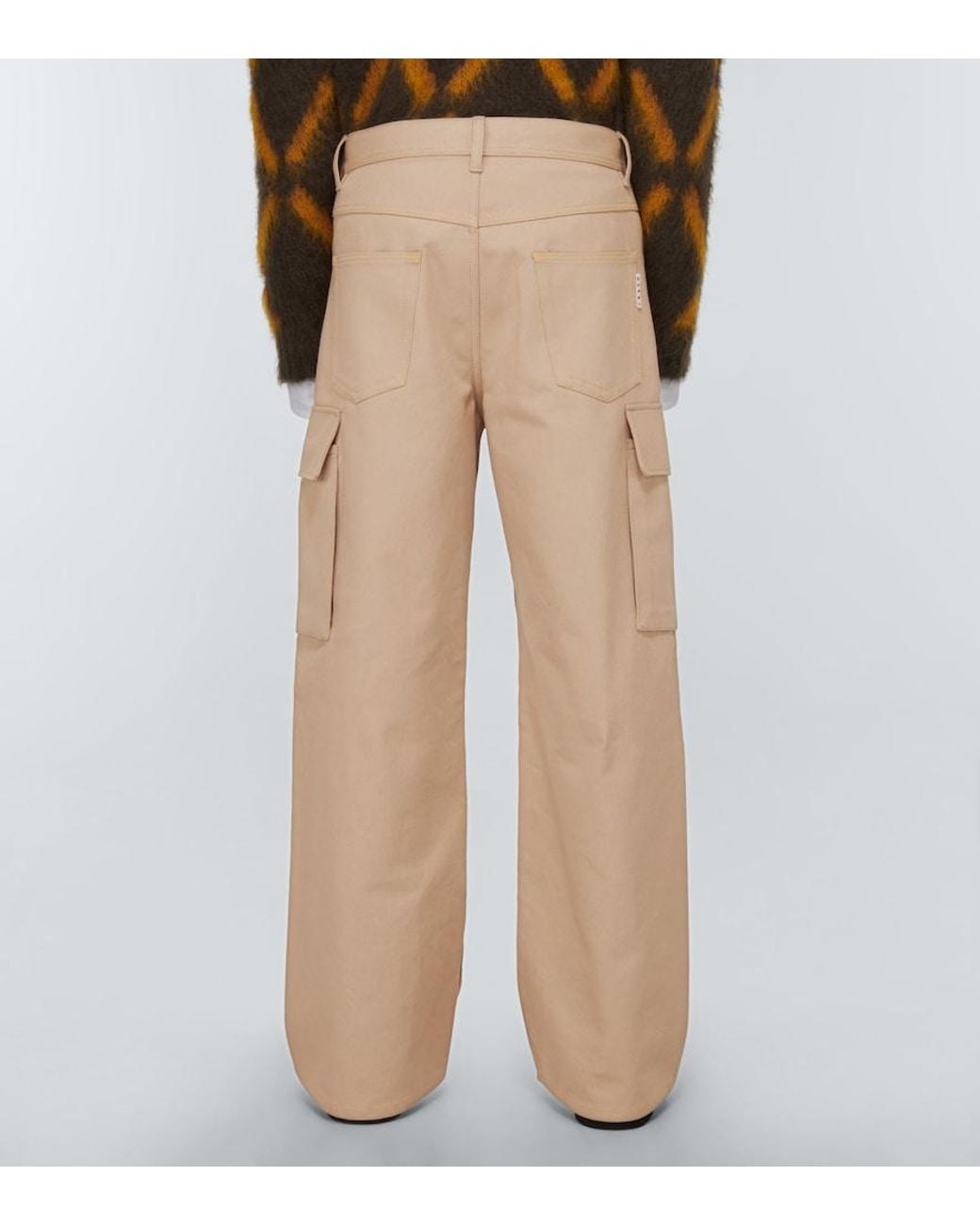 Marni Natural Wide-leg Cotton Gabardine Cargo Pants for men