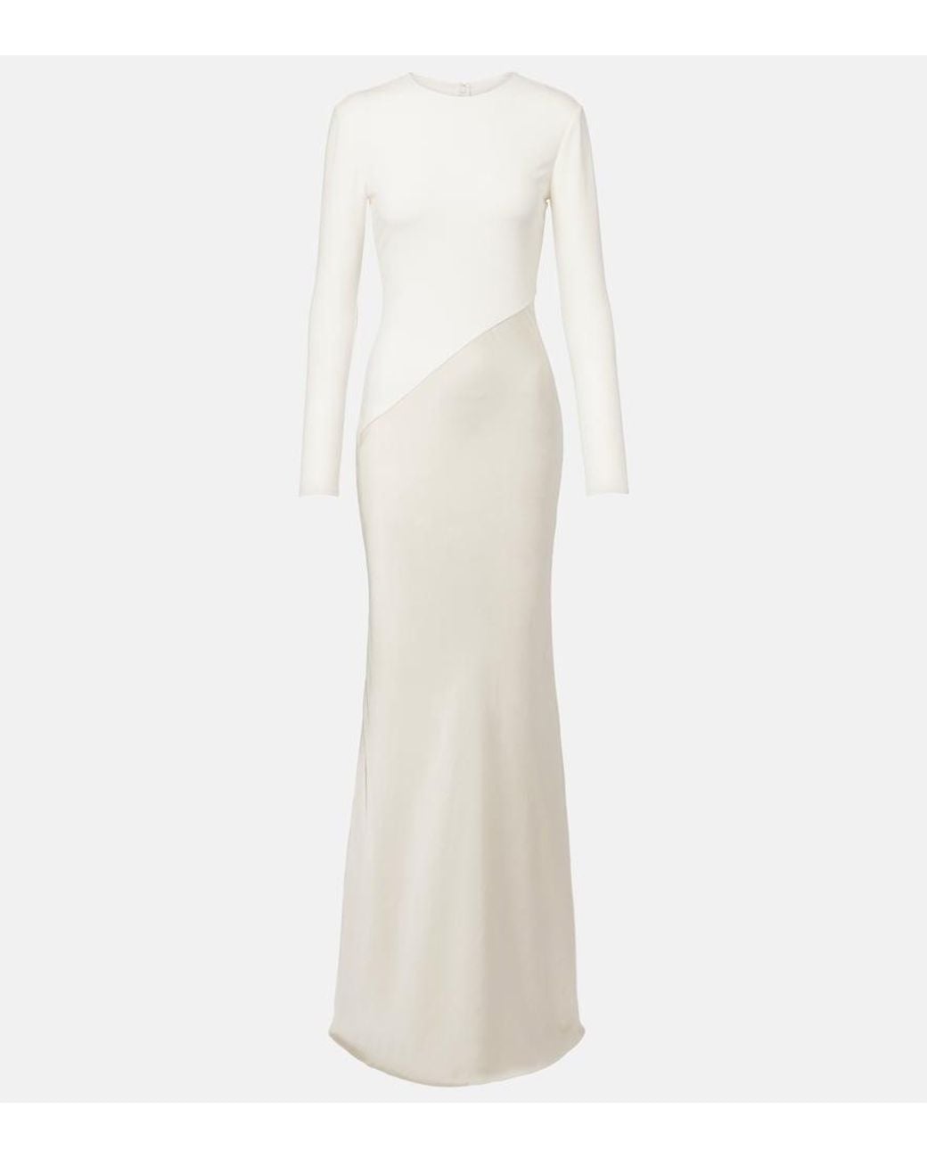 Roland Mouret White Satin And Jersey Gown