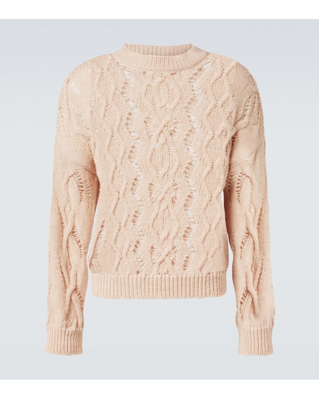 Our Legacy Natural Cable Sonar Roundneck Wool Sweater for men