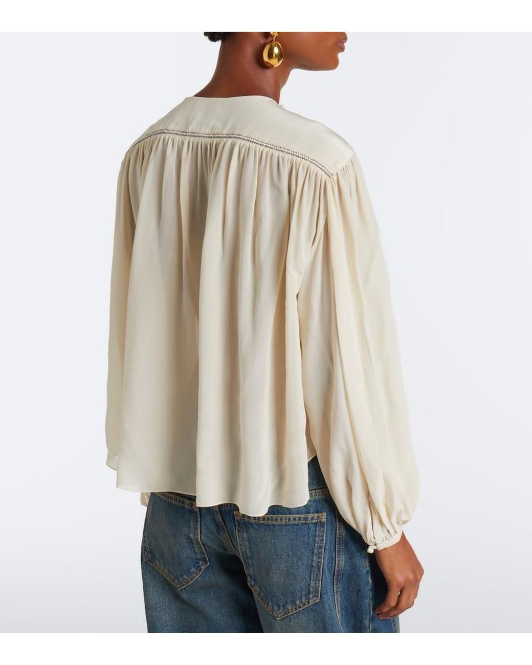 Isabel Marant Natural Nuna Silk Blouse