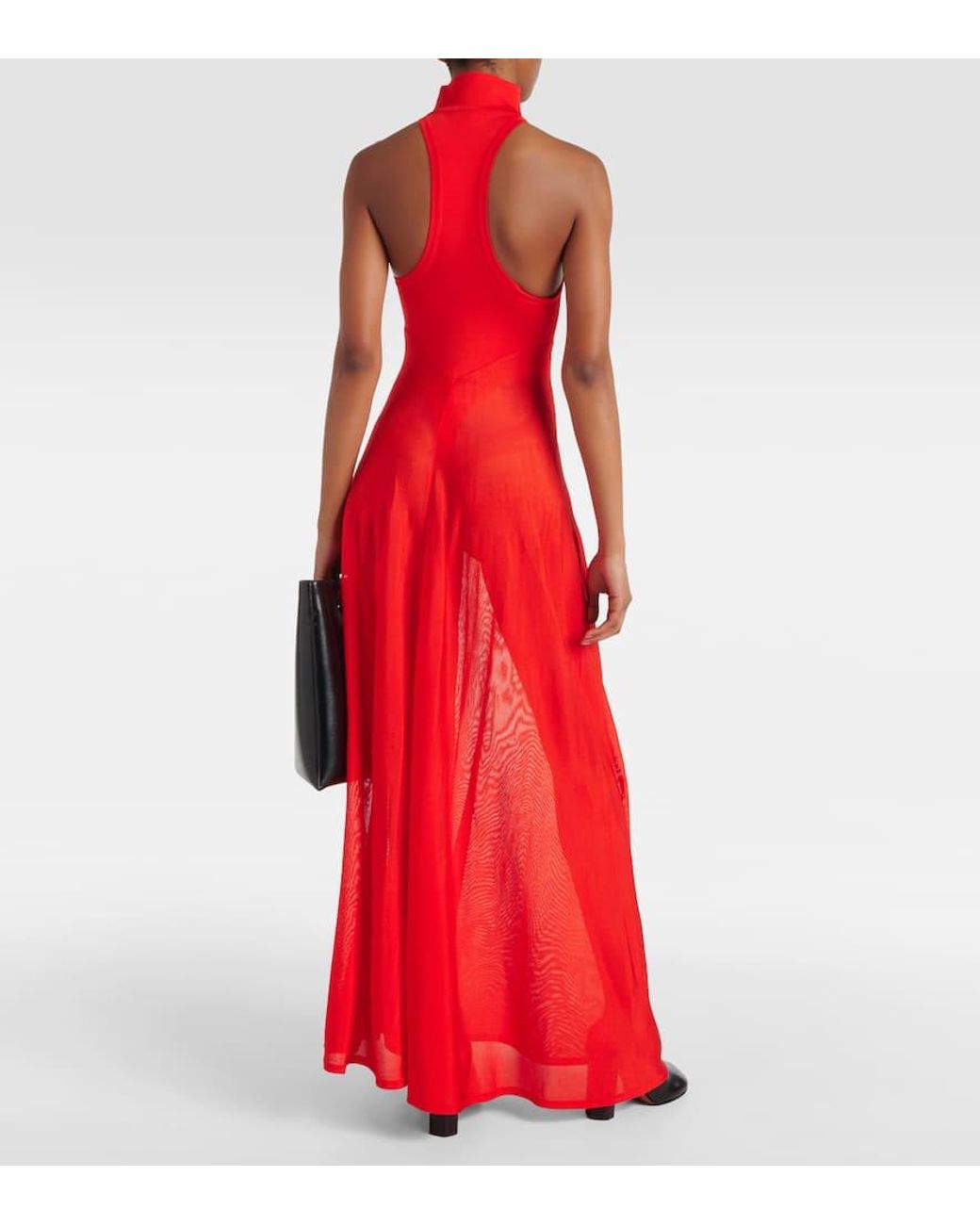 Alaa Jersey And Mesh Maxi Dress in Red | Lyst Alaa Jersey And Mesh Maxi Dress in Red | Lyst