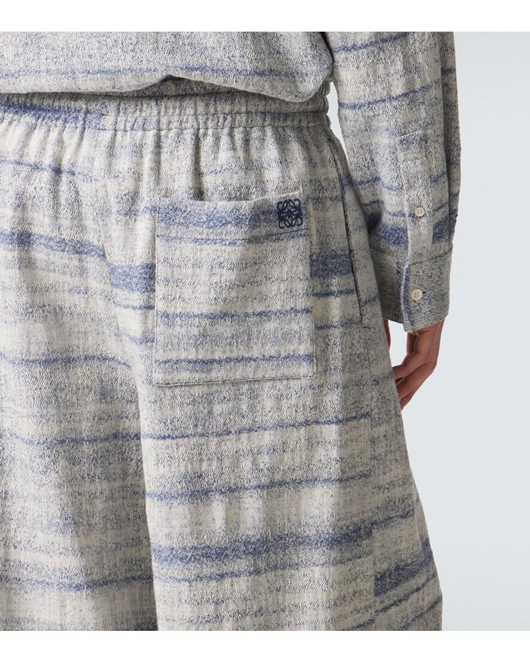 Loewe Gray Paula's Ibiza Denim Jacquard Shorts for men