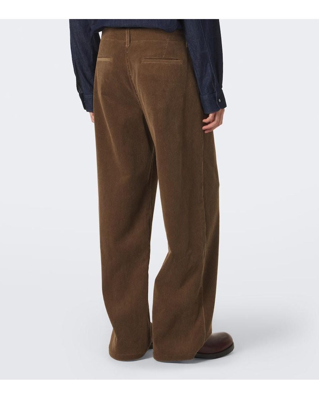 Jil Sander Brown Cotton Corduroy Wide-Leg Pants for men
