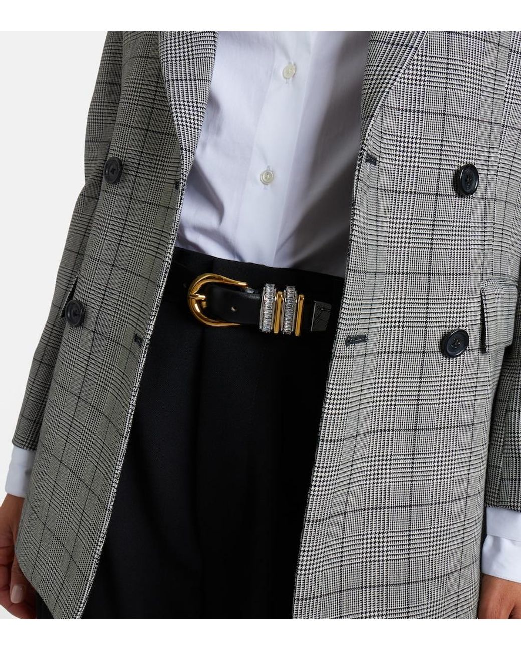 DEHANCHE Black Hollyhock Embellished Leather Belt