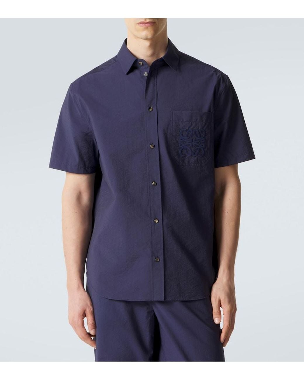 Loewe Blue Paula's Ibiza Anagram Cotton-Blend Shirt for men