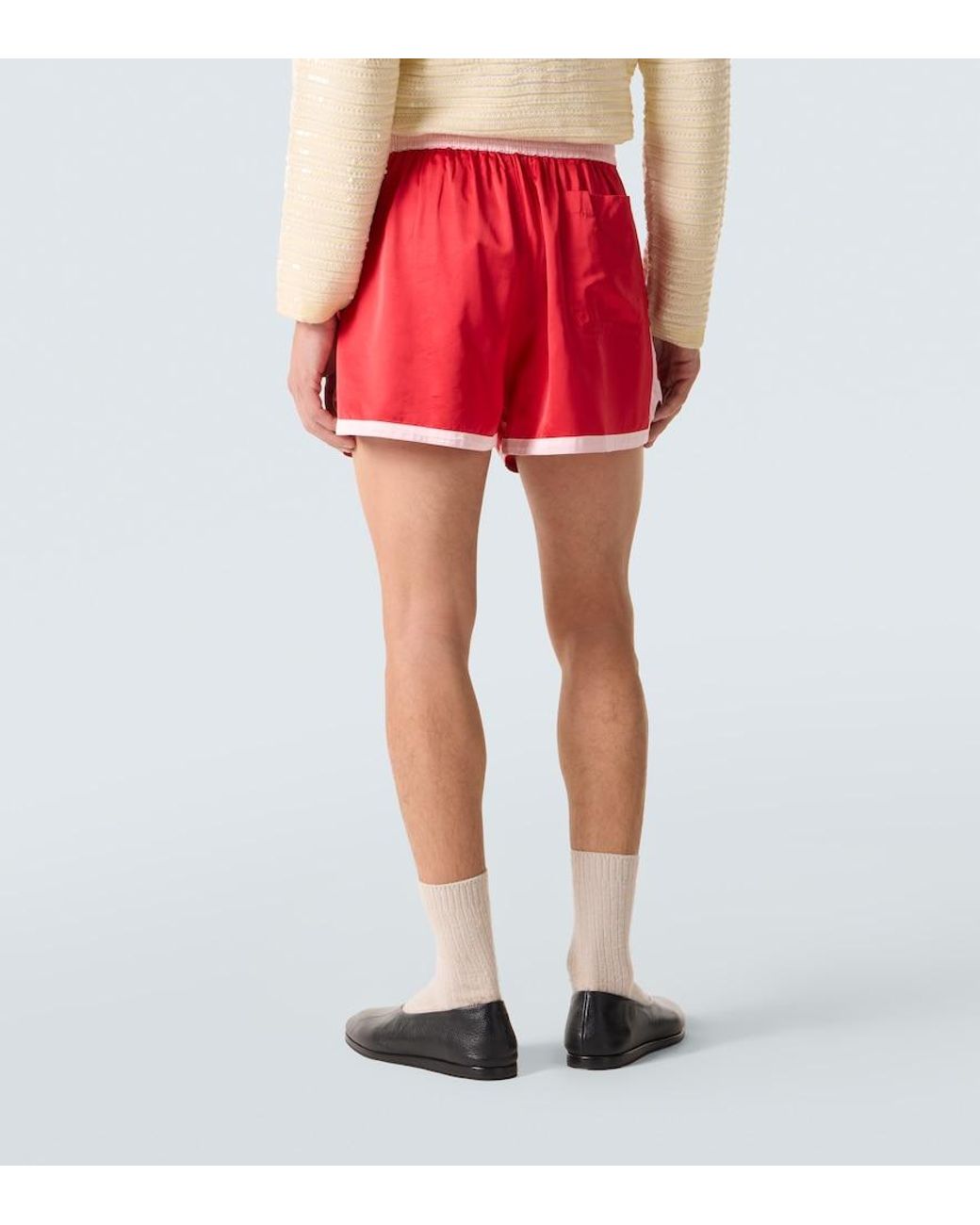 Bode Heart Deco Embroidered Satin Shorts for men