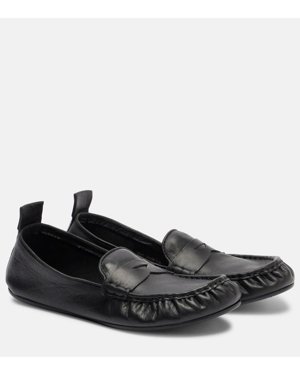 Acne Black Leather Penny Loafers