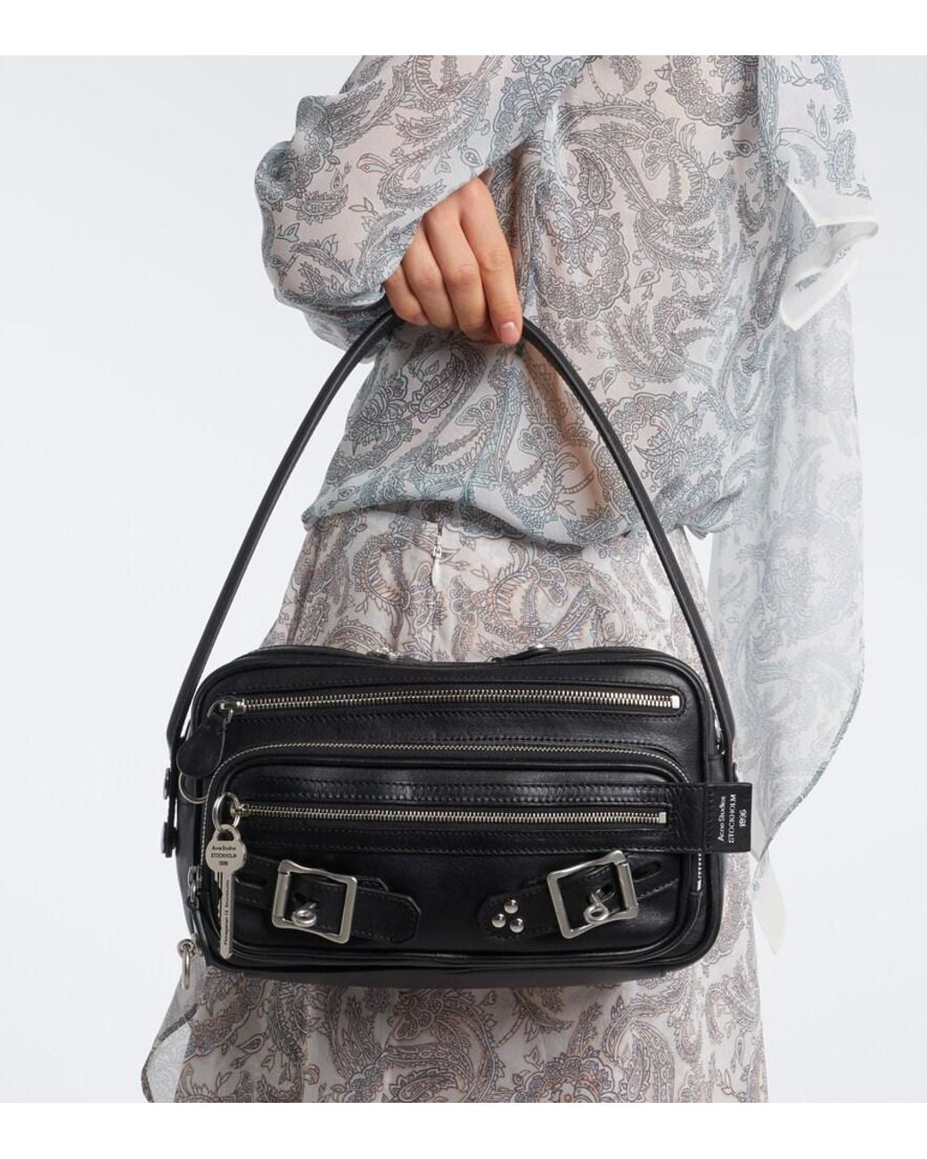 Acne Black Camero Party Leather Shoulder Bag