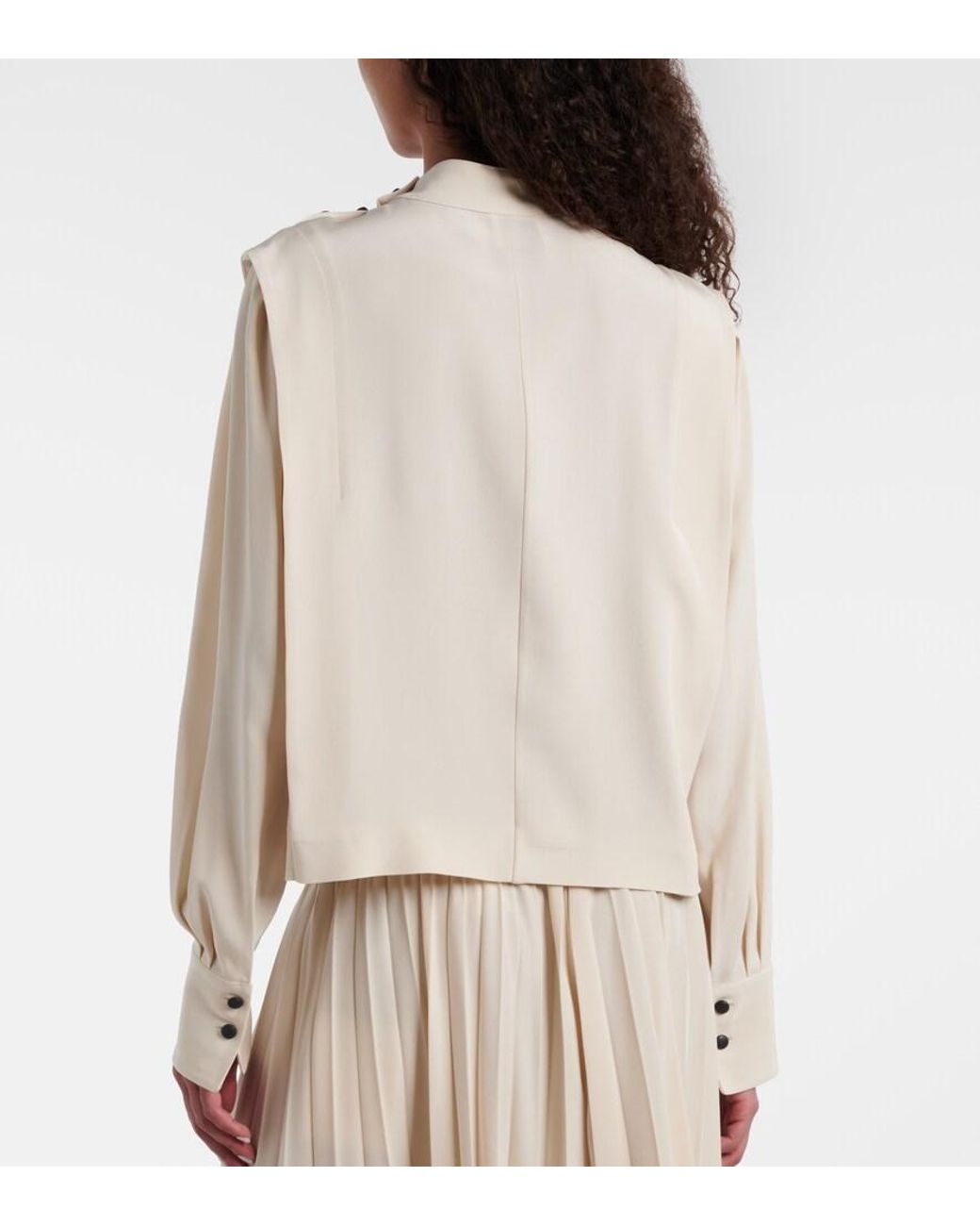 Isabel Marant White Felissa Crepe Blouse