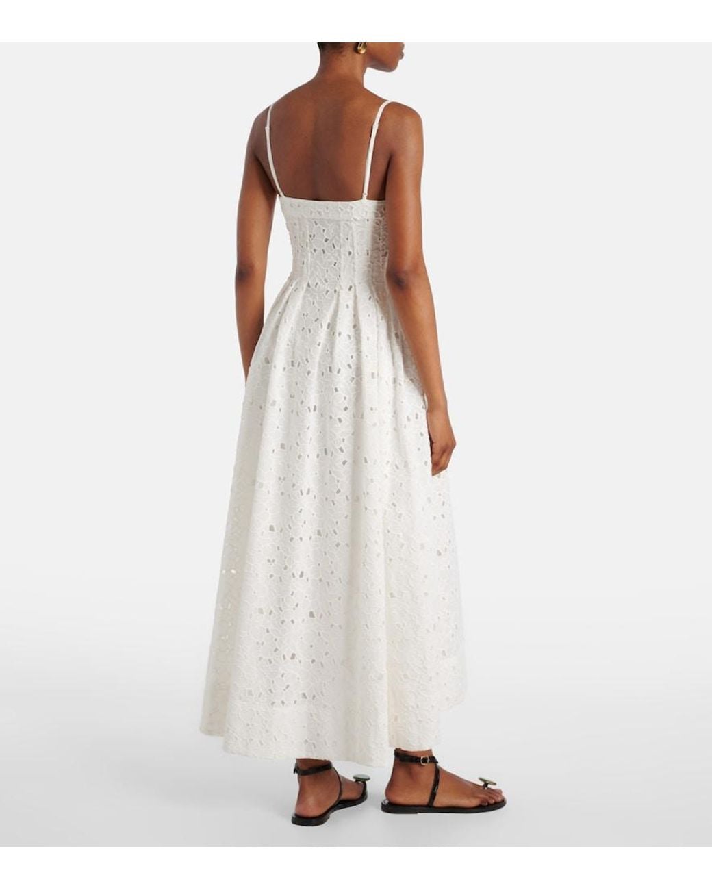 Jonathan Simkhai White Kittiya Broderie Anglaise Cotton Midi Dress
