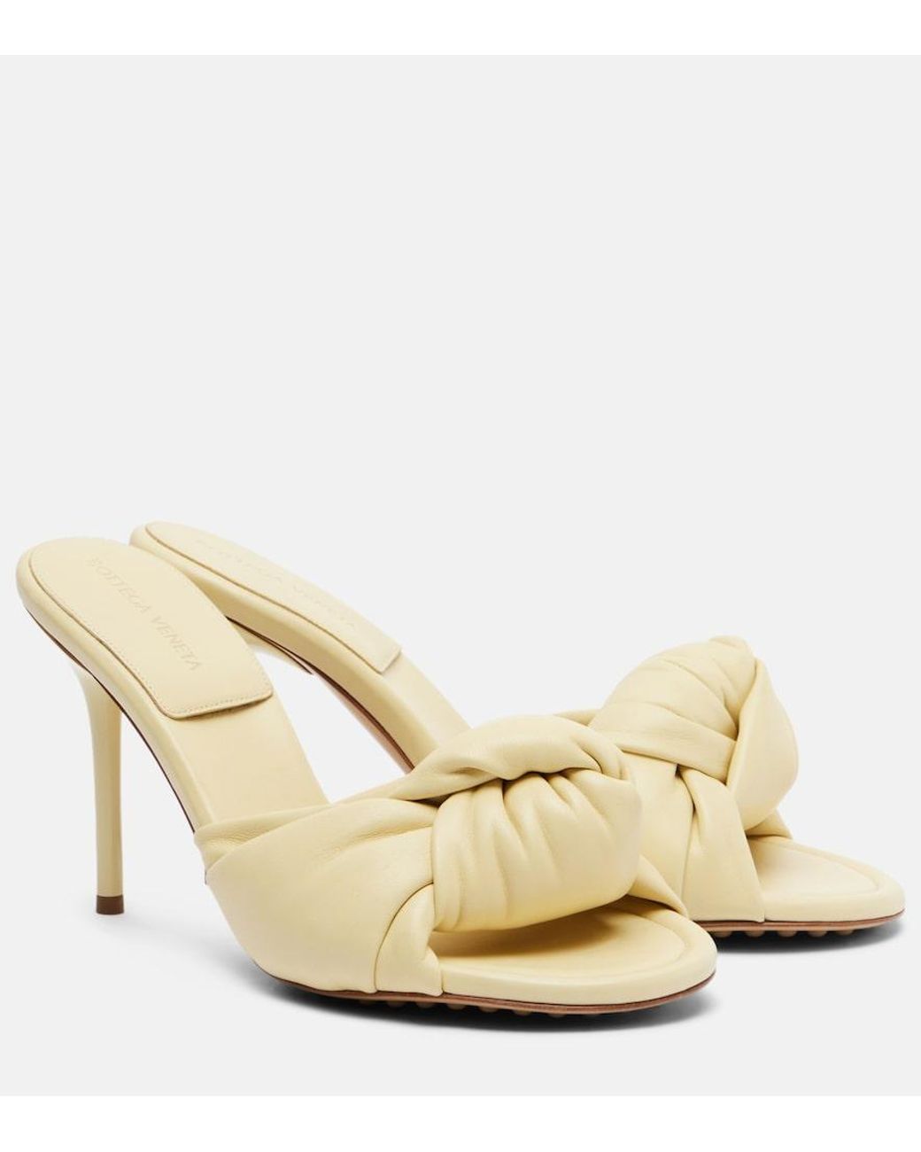Bottega Veneta Natural Cherry Leather Mules