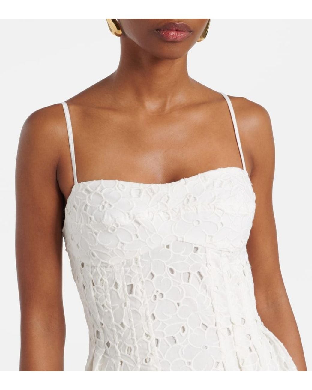 Jonathan Simkhai White Kittiya Broderie Anglaise Cotton Midi Dress