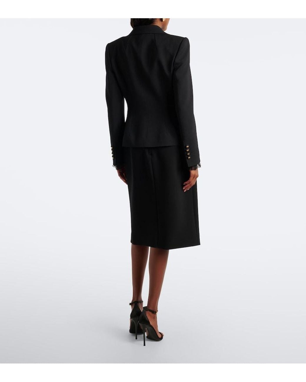 Dolce & Gabbana Black Wool-Blend Pencil Skirt