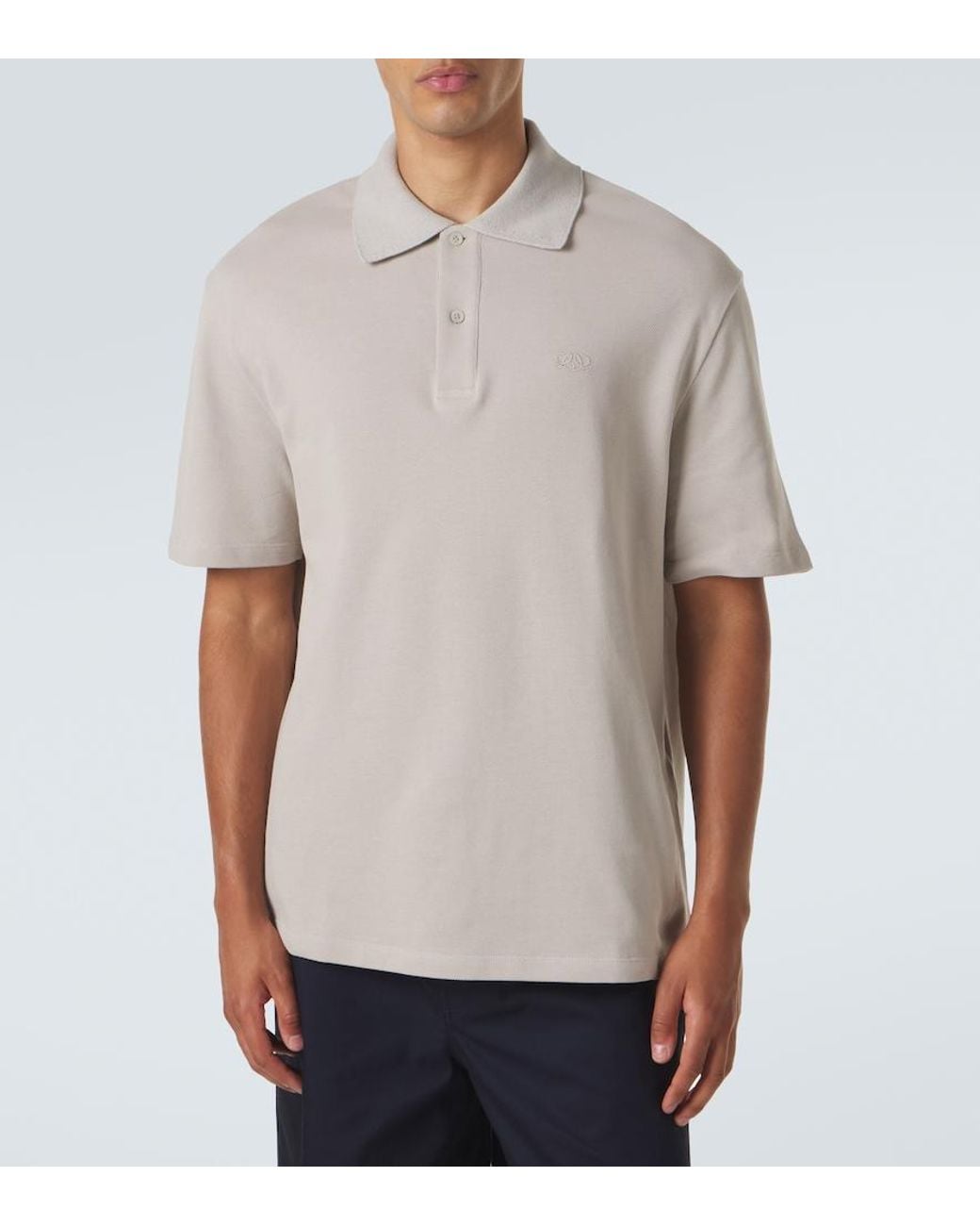 Loewe Natural Double L Cotton Pique Polo Shirt for men