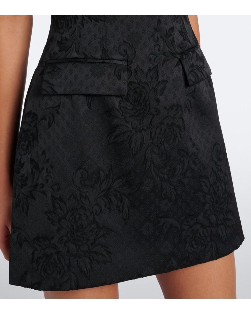Veronica Beard Black Haworth Floral Jacquard Minidress