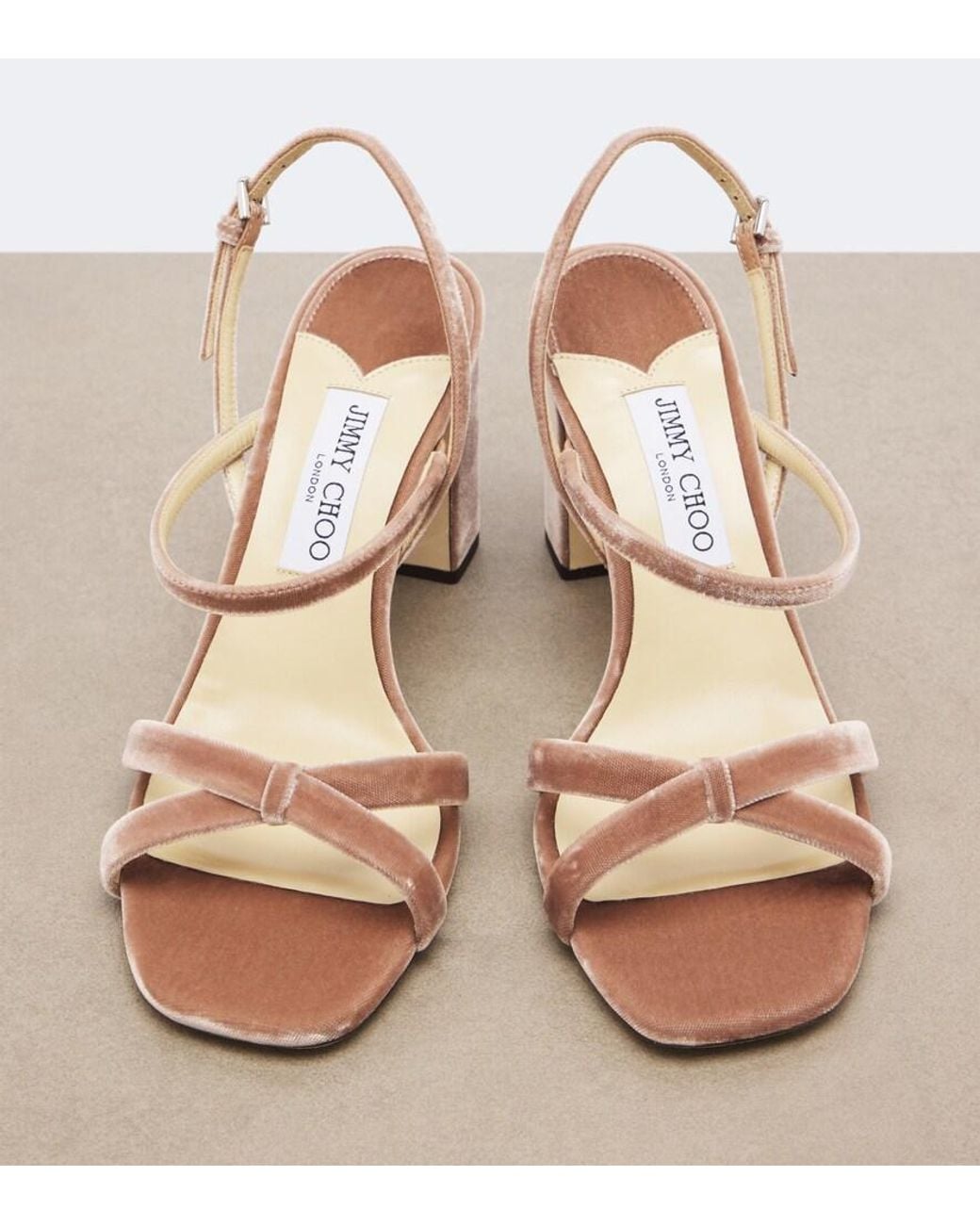 Jimmy Choo Pink Elsy Velvet Slingback Sandals
