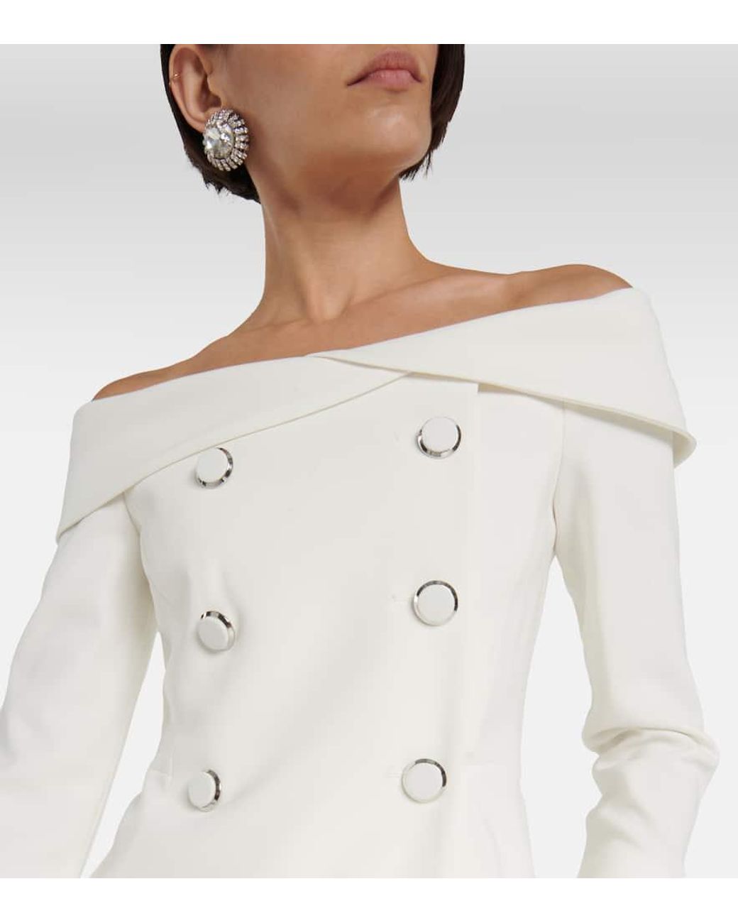 Max Mara Bridal Off-Shoulder Cady Blazer in White | Lyst UK