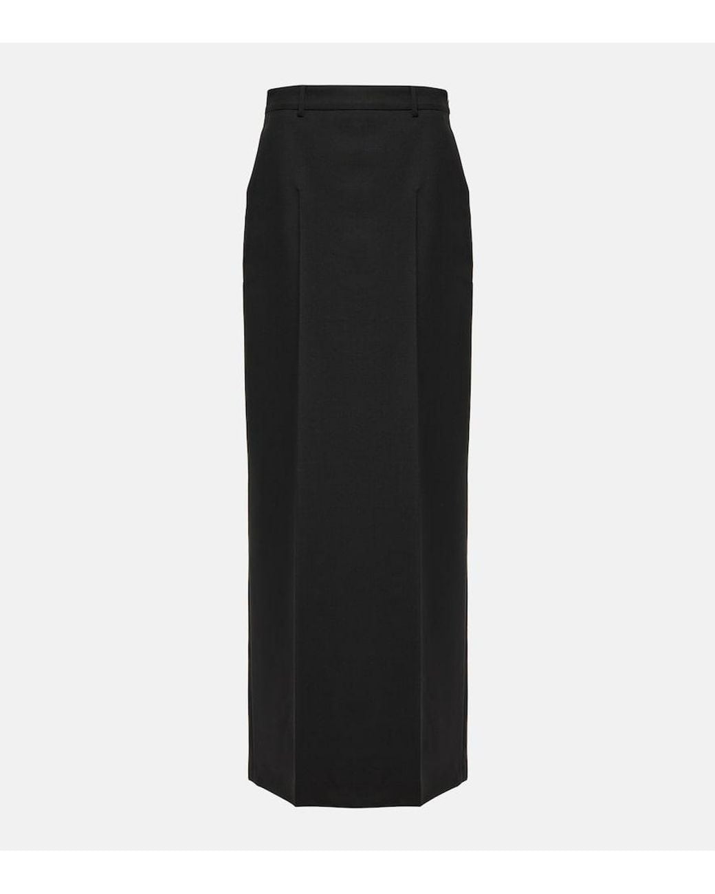 Valentino Black Wool-Blend Maxi Skirt
