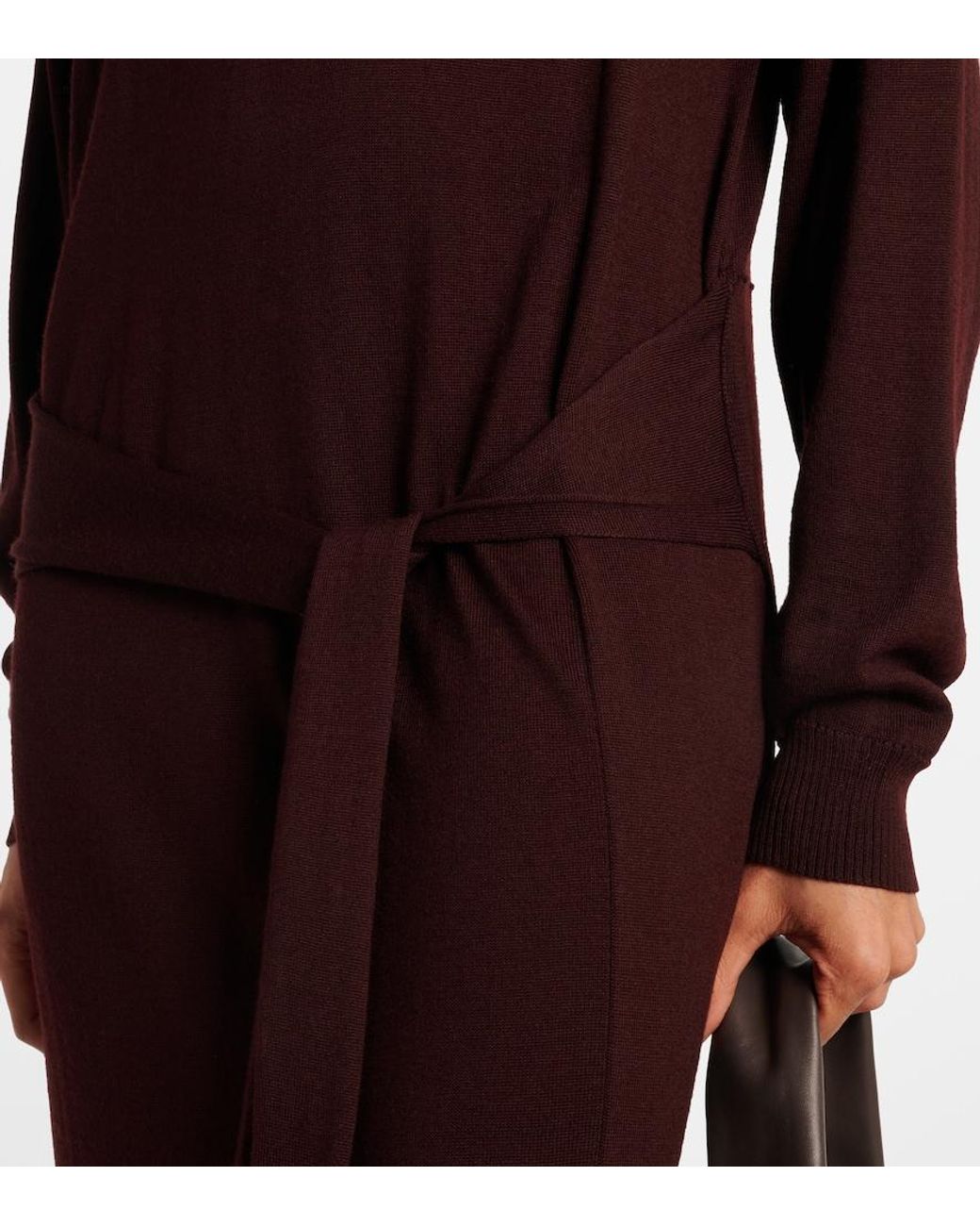 Lemaire Purple Belted Sweater Dress