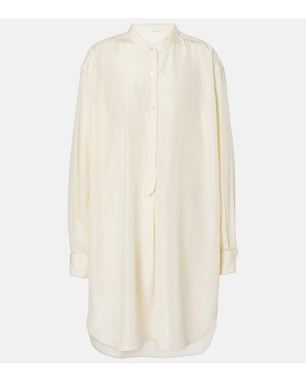 The Row White Eden Silk Shirt