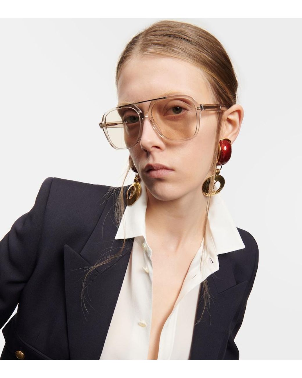 Saint Laurent Natural Sl 545 Aviator Sunglasses