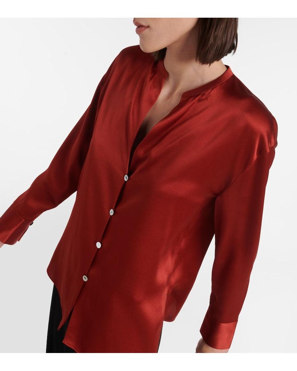 Vince Red Silk Blouse