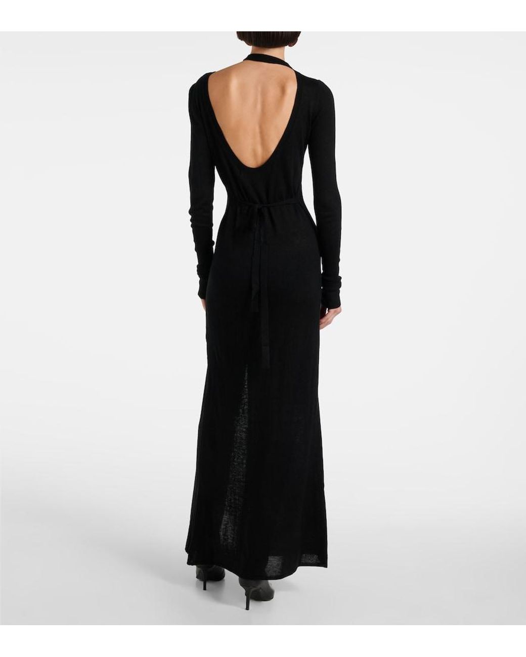 DIDU Black Wool Maxi Dress