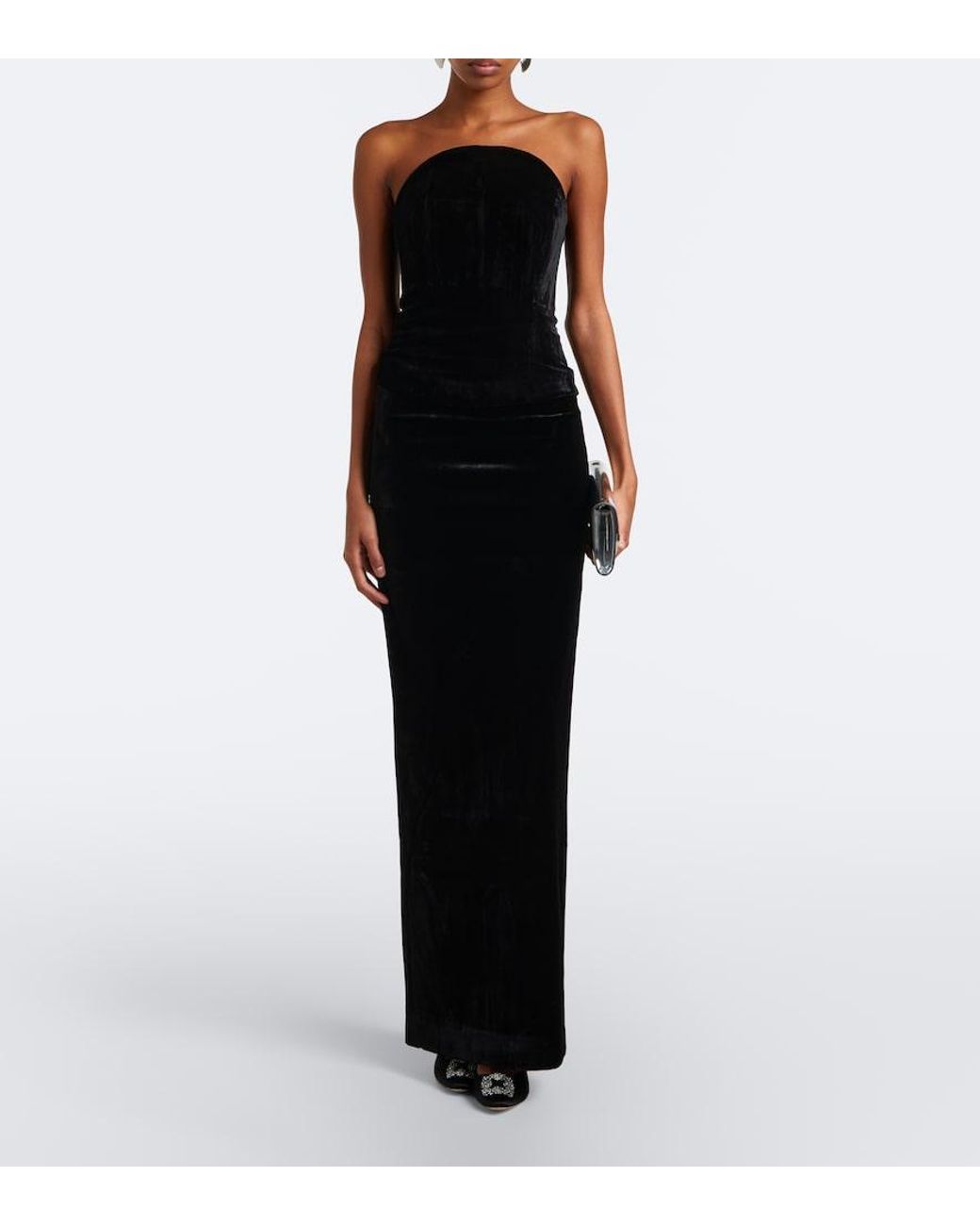 Roland Mouret Black Velvet Maxi Skirt