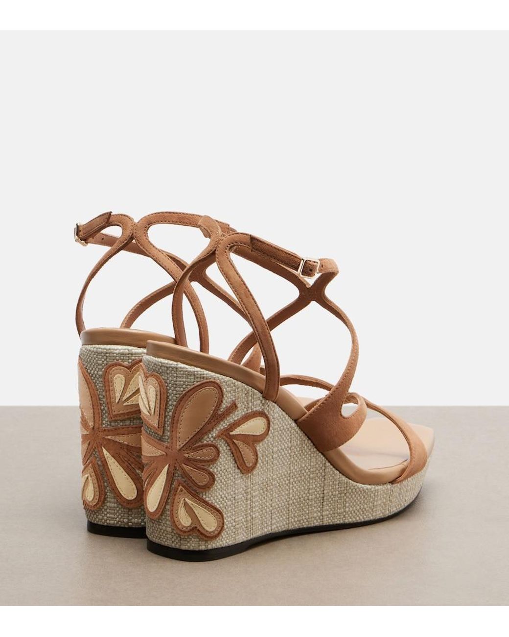 Jimmy Choo Metallic Ayla Leather Espadrille Wedges