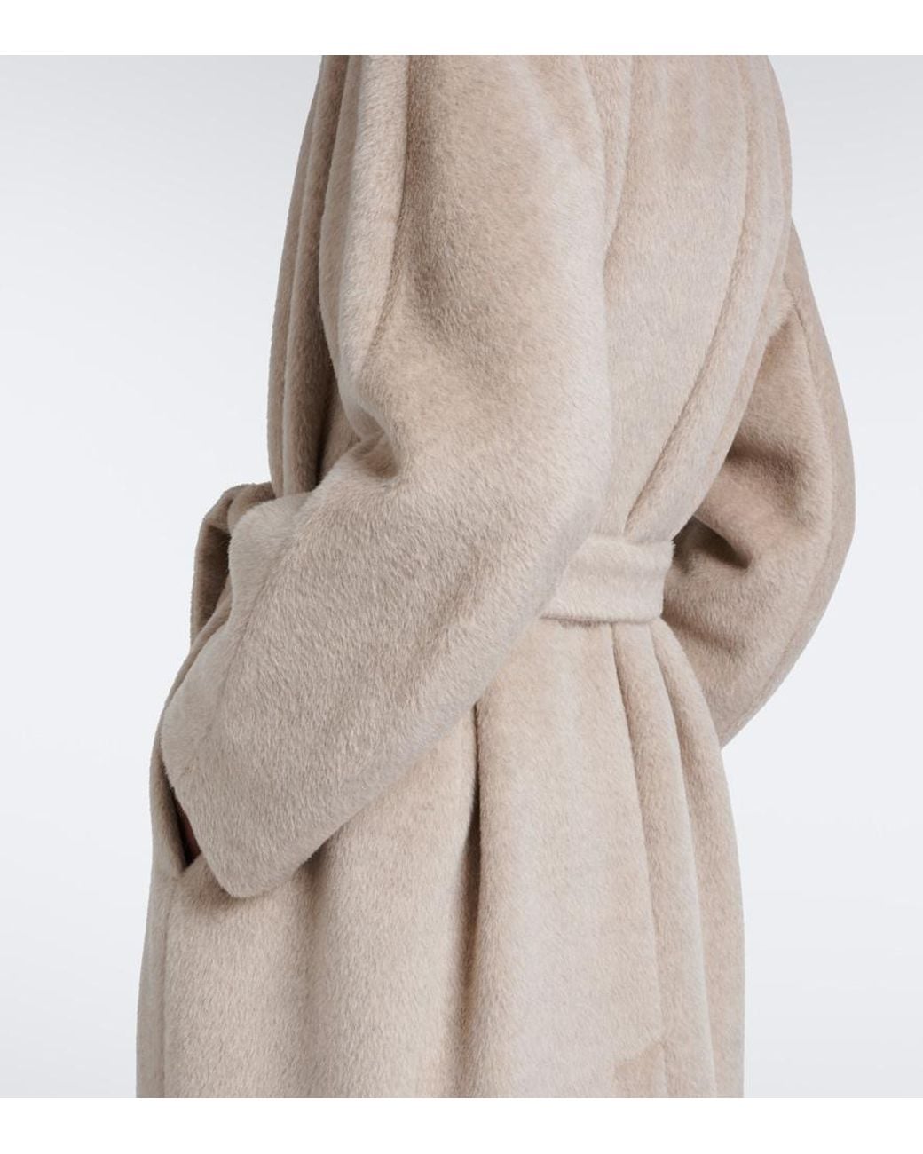 Max Mara Natural Alpaca And Wool Wrap Coat
