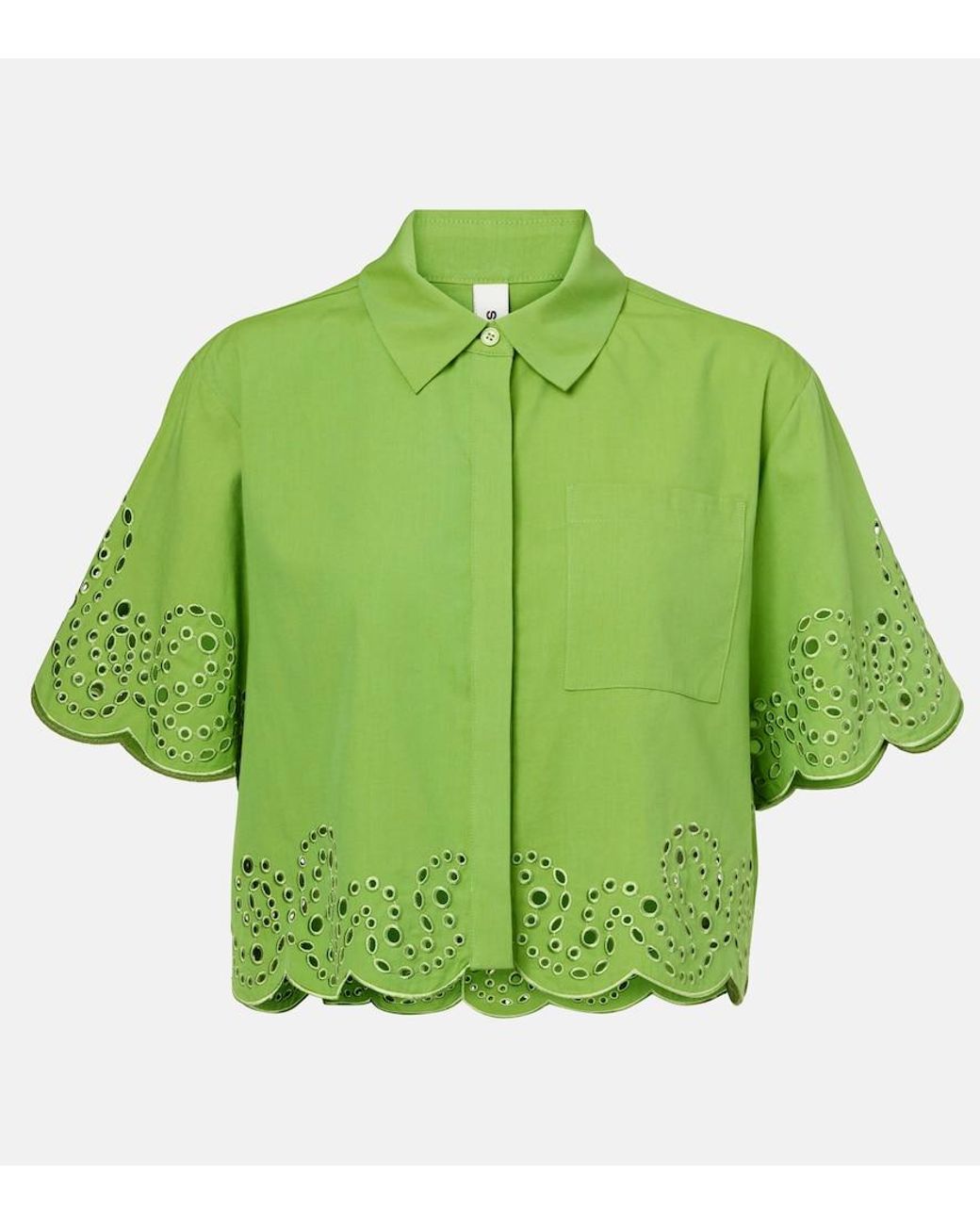 Jonathan Simkhai Green Keyla Broderie Anglaise Top