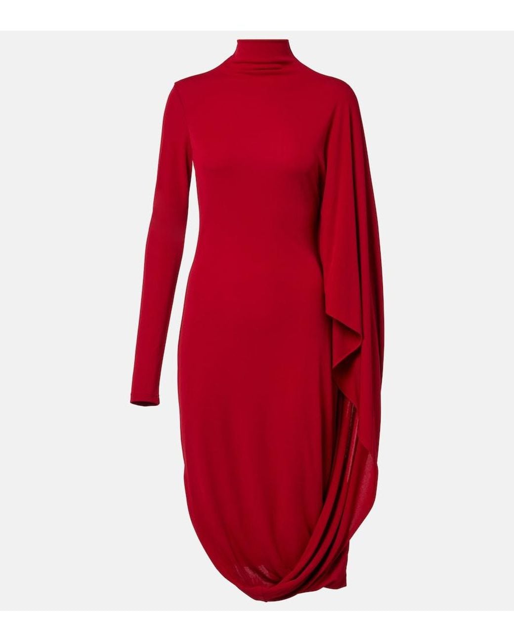 Stella McCartney Red Caped Crepe Jersey Minidress