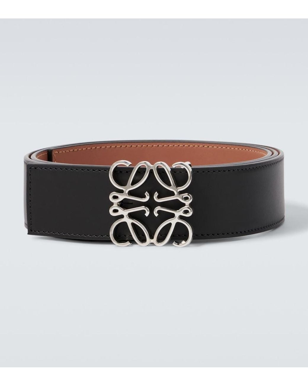 Loewe Metallic Anagram Reversible Leather Belt for men