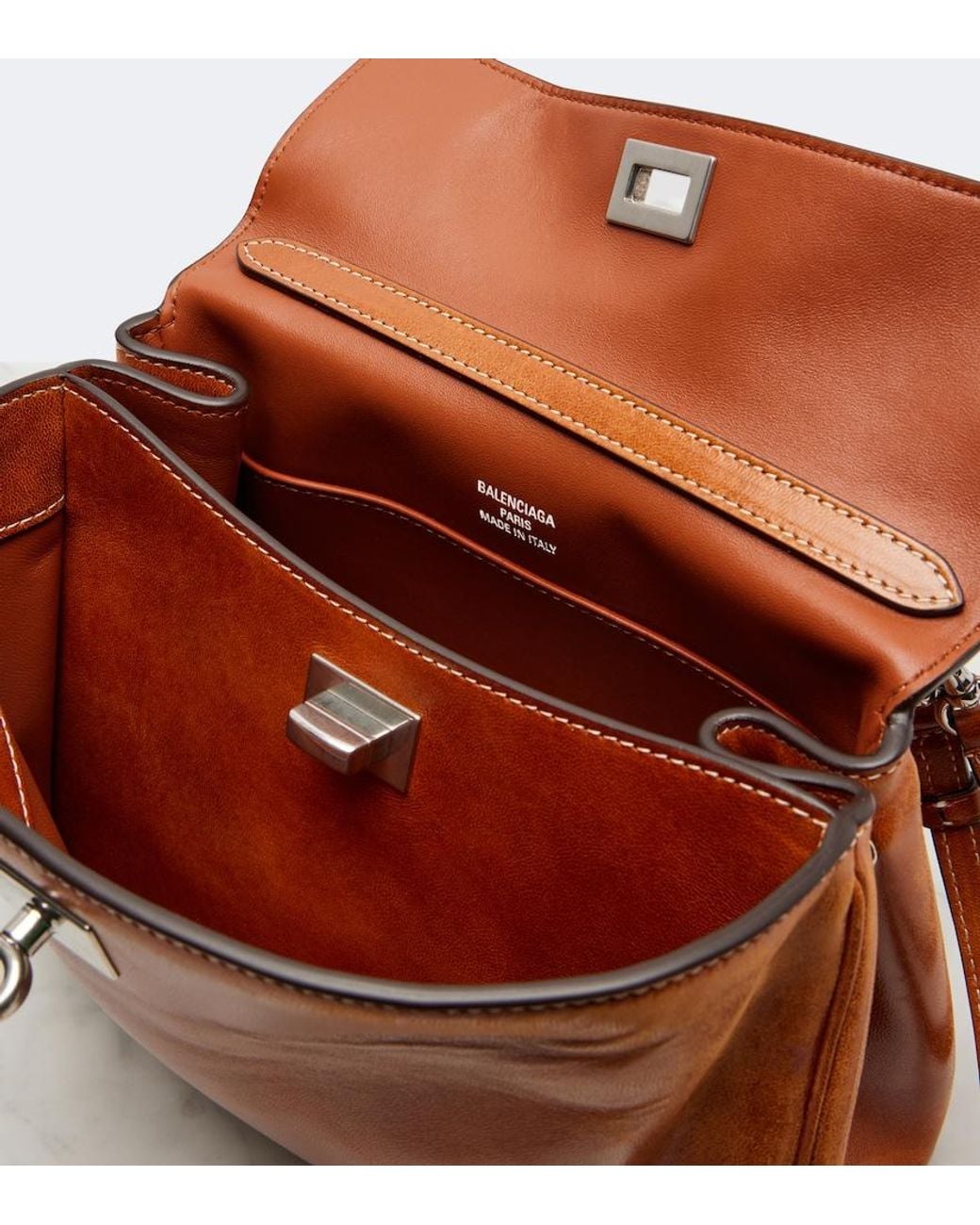 Balenciaga Brown Rodeo Mini Leather Top-Handle Bag