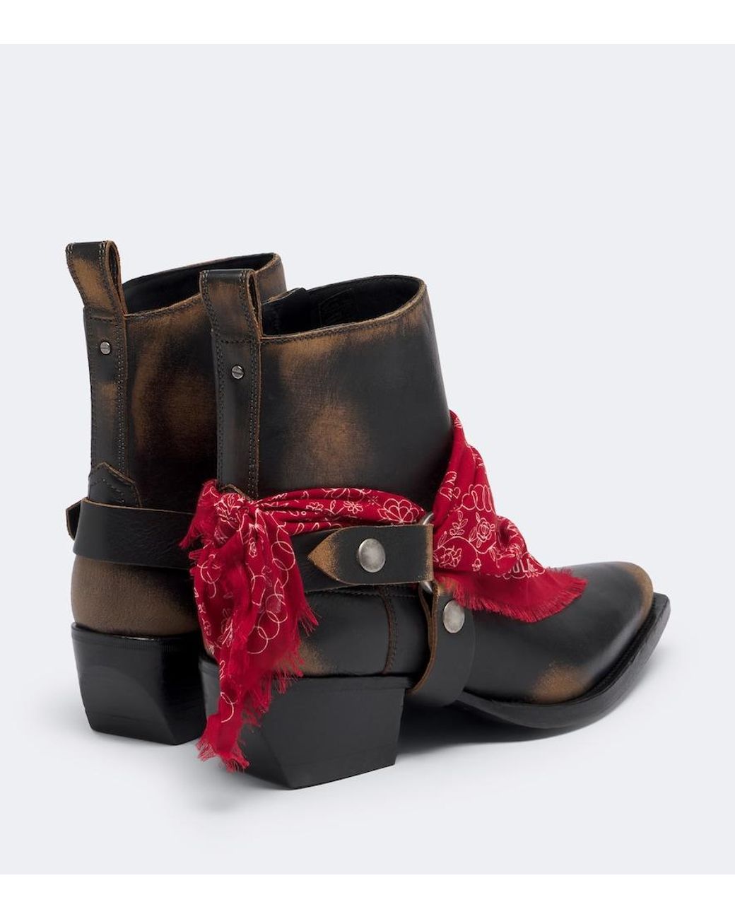 Golden Goose Deluxe Brand Red Debbie Leather Cowboy Boots