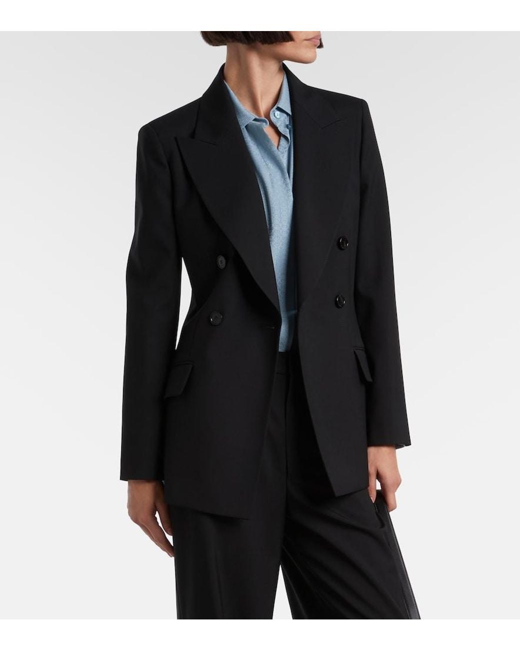 Gucci Black Double-Breasted Wool Blazer