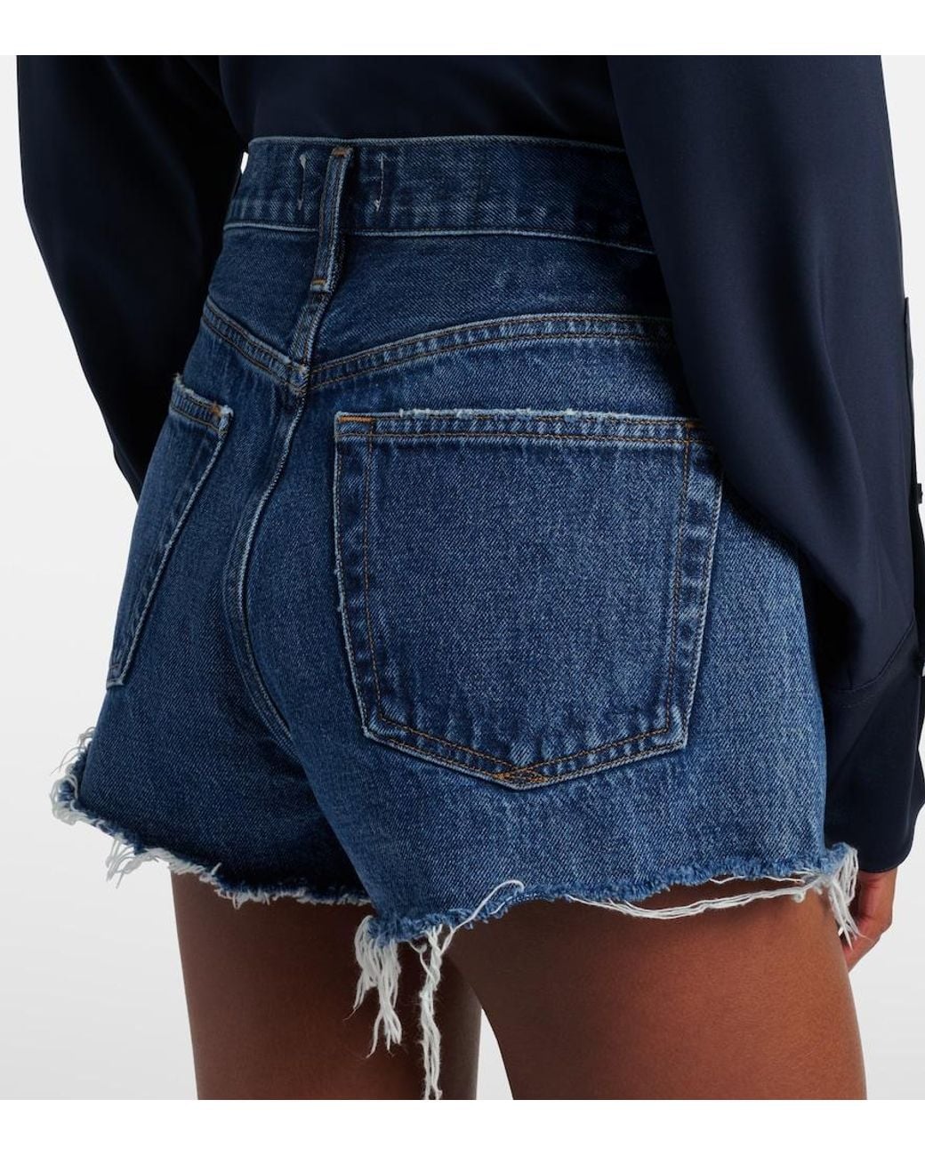 Agolde Blue Parker Denim Shorts