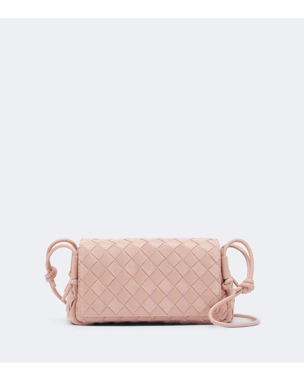 Bottega Veneta Pink Notturno Intrecciato Leather Crossbody Bag